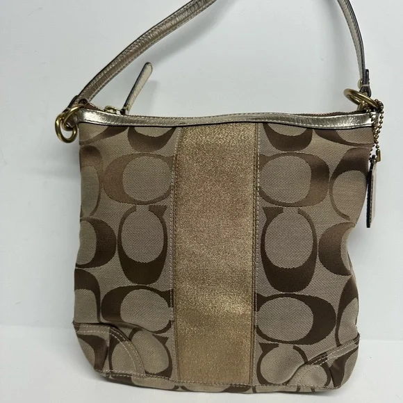 Coach Vintage Signature Metallic Gold Hobo Bag - Picture 6 of 7